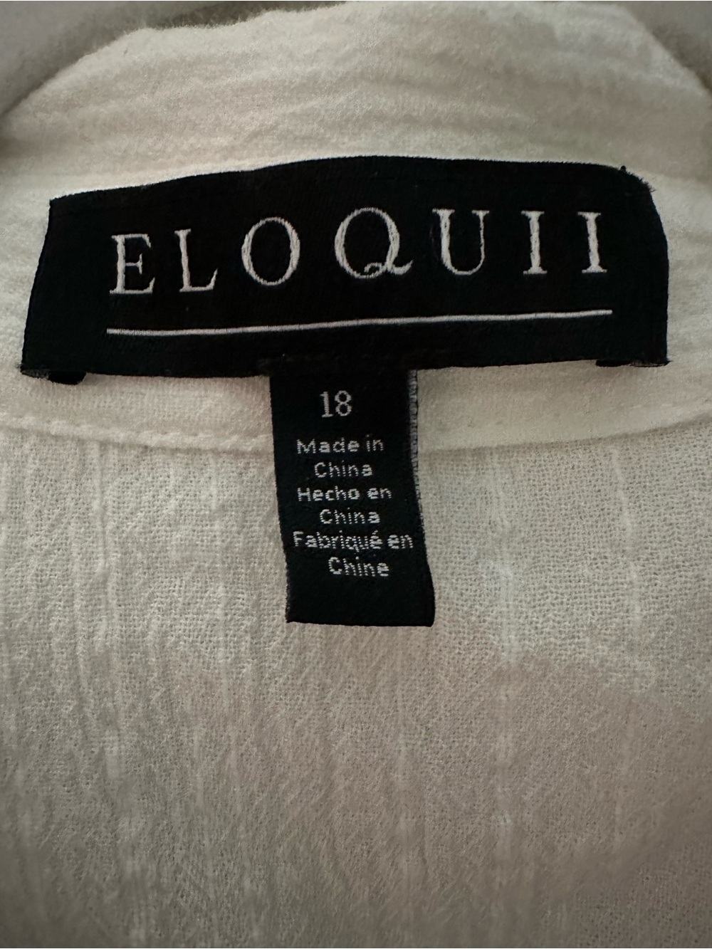 Eloquii White Textured Button-Down Shirt Dress - Picture 5 of 5